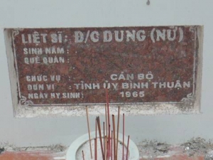 Nhắn tìm thân nhân liệt sĩ Dung 
