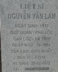 Tìm thân nhân liệt sĩ Nguyễn Văn Lam