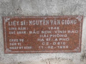 Tìm thân nhân liệt sĩ  Nguyễn Văn Giống