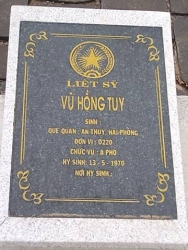 Nhắn tìm thân nhân liệt sỹ  Vũ Hồng Tuy