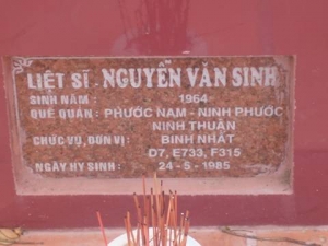 Nhắn tìm thân nhân liệt sỹ  Nguyễn Văn Sinh