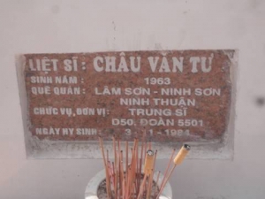 Nhắn tìm thân nhân liệt sỹ Châu Văn Tư