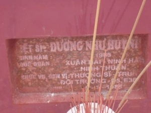 Nhắn tìm thân nhân liệt sỹ Đương Như Huynh