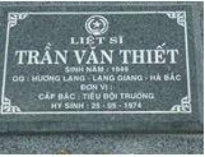 Tìm thân nhân liệt sĩ Trần Văn Thiết
