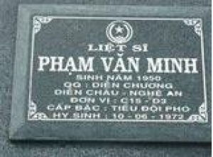 Tìm thân nhân liệt sĩ Phạm Văn Minh hi sinh năm 1972
