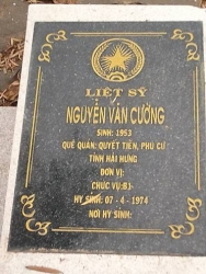 Nhắn tìm thân nhân liệt sỹ Nguyễn Văn Cường 