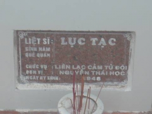 Nhắn tìm thân nhân liệt sĩ Lục Tạc