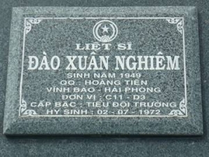 Tìm thân nhân liệt sĩ Đào Xuân Nghiêm