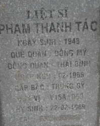 Tìm thân nhân liệt sĩ Phạm Thanh Tác