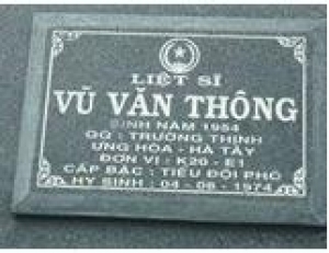 Tìm thân nhân liệt sĩ Vũ Văn Thông