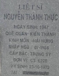 Tìm thân nhân liệt sĩ Nguyễn Thành Thực