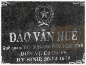 Nhắn tìm thân nhân liệt sỹ  Đào Văn Huệ