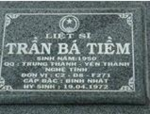 Tìm thân nhân liệt sĩ Trần Bá Tiềm