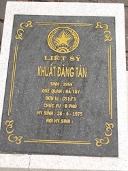 Nhắn tìm thân nhân liệt sỹ  Khuất Đăng Tân