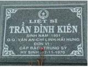 Tìm thân nhân liệt sĩ Trần Đình Kiên