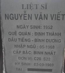 Tìm thân nhân liệt sĩ Nguyễn Văn Viết