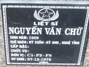 Nhắn tìm thân nhân liệt sỹ  Nguyễn Văn Chữ