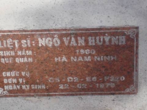 Nhắn tìm thân nhân liệt sỹ Ngô Văn Huỳnh