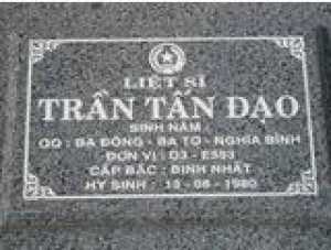 Tìm thân nhân liệt sĩ Trần Tấn Đạo