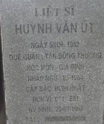 Tìm thân nhân liệt sĩ Huỳnh Văn Út