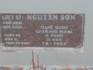 Nhắn tìm thân nhân liệt sỹ  Nguyễn Sơn