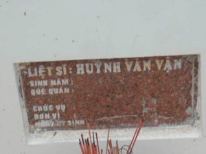 Nhắn tìm thân nhân liệt sĩ Huỳnh Văn Vận