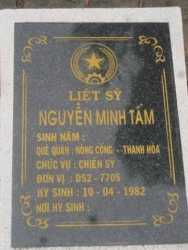 Nhắn tìm thân nhân liệt sỹ Nguyễn Minh Tấm