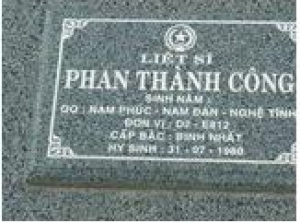 Tìm thân nhân liệt sĩ Phan Thành Công