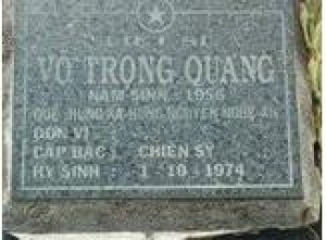 Tìm thân nhân liệt sĩ Võ Trọng Quang