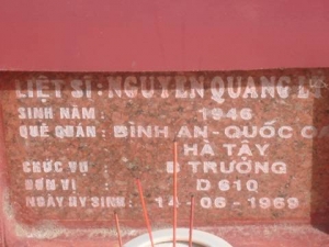 Nhắn tìm thân nhân liệt sỹ  Nguyễn Quang Lý