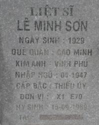 Tìm thân nhân liệt sĩ Lê Minh Sơn