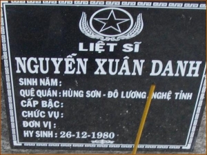 Nhắn tìm thân nhân liệt sỹ  Nguyễn Xuân Danh