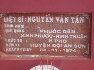 Nhắn tìm thân nhân liệt sỹ  Nguyễn Văn Tấn