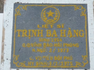 Tìm thân nhân liệt sĩ  Trịnh Ba Hàng