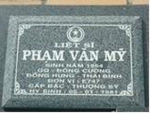 Tìm thân nhân liệt sĩ Phạm Văn Mỹ