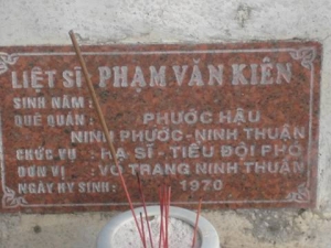 Nhắn tìm thân nhân liệt sỹ Phạm Văn Kiên