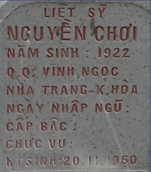 Tìm thân nhân liệt sĩ Nguyễn Chơi