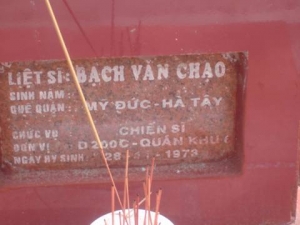 Nhắn tìm thân nhân liệt sỹ  Bạch Văn Chạo