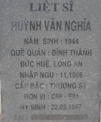 Tìm thân nhân liệt sĩ Huỳnh Văn Nghĩa