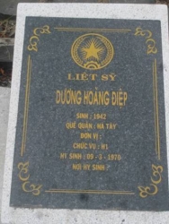 Nhắn tìm thân nhân liệt sỹ  Dương Hoàng Diệp