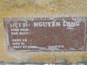 Nhắn tìm thân nhân liệt sĩ Nguyễn Long