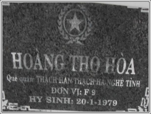 Nhắn tìm thân nhân liệt sỹ  Hoàng Tho Hòa