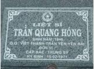 Tìm thân nhân liệt sĩ Trần Quang Hóng