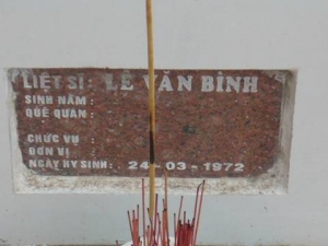 Tìm thân nhân liệt sĩ Lê Văn Bình