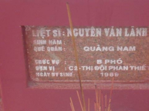 Nhắn tìm thân nhân liệt sỹ  Nguyễn Văn Lãnh