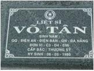 Tìm thân nhân liệt sĩ Võ Tân