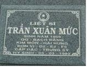 Tìm thân nhân liệt sĩ Trần Xuân Mức