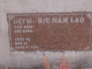 Nhắn tìm thân nhân liệt sĩ Năm Lao