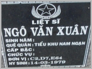 Nhắn tìm thân nhân liệt sỹ Ngô Văn Xuân