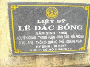 Tìm thân nhân liệt sĩ  Lê Đắc Bồng